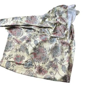 Tommy Bahama Home Tablecloth Paisley Floral Yellow Pink Green ~60”x85” Rectangle